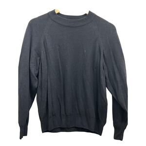 Straven Merino Wool Sweater Made in England Navy Blue Size L